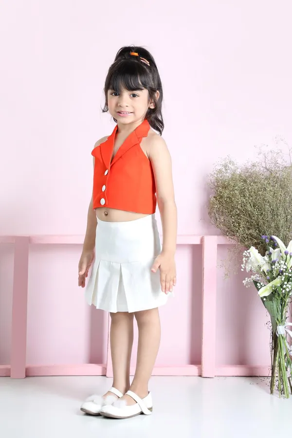 Halter_Waistcoat_And_Skirt_Orange