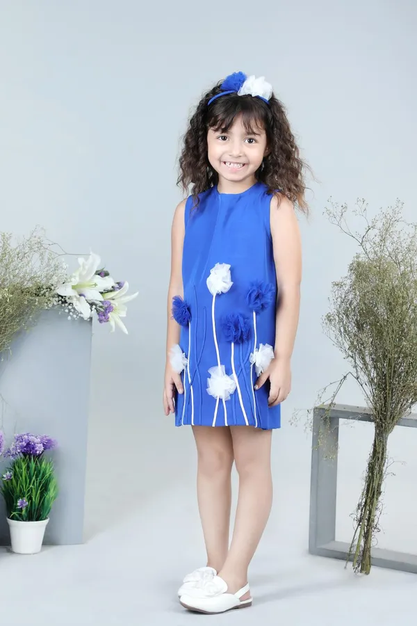 Dress_With_Flower_Blue