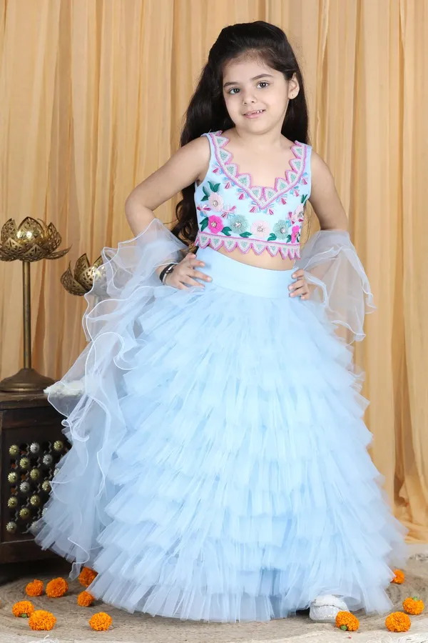 Handwork_Blouse_And_Tulle_Lehenga_Sky_Blue