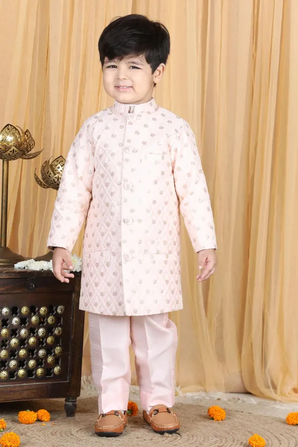 Sherwani_With_Slim_Fit_Pajama_Peach