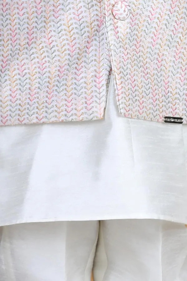 Kurta_Pajama_With_Sleeveless_Jacket_White