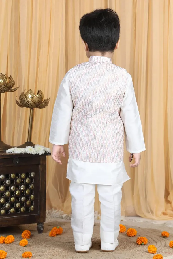 Kurta_Pajama_With_Sleeveless_Jacket_White