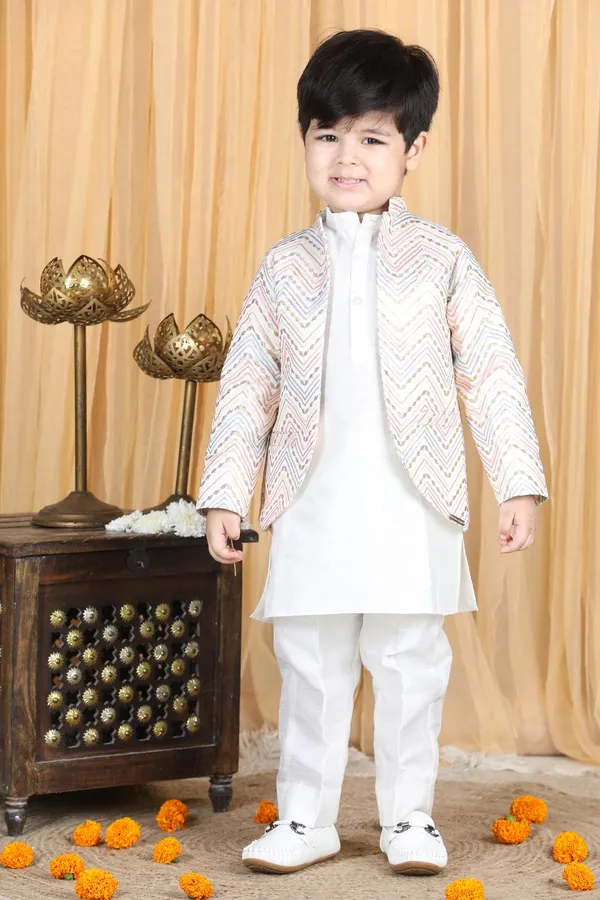 Kurta_Pajama_With_Open_Coat_White
