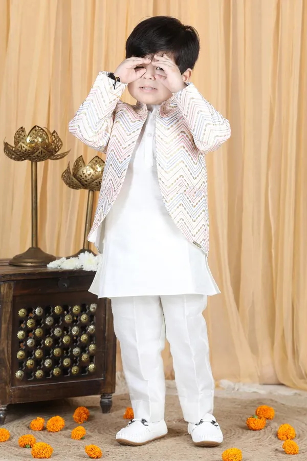 Kurta_Pajama_With_Open_Coat_White