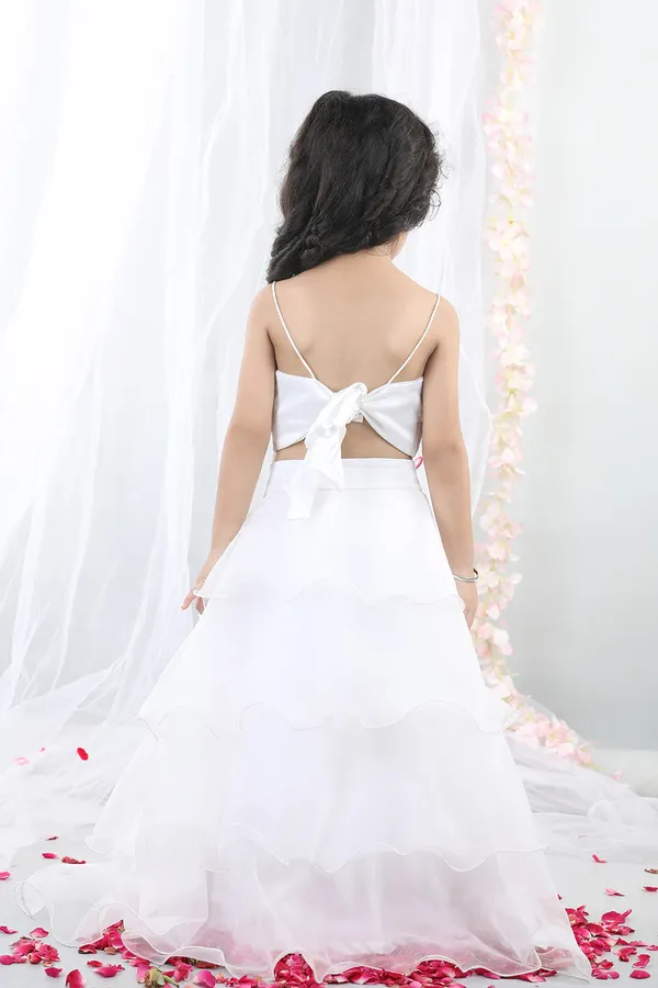 White_3d_Butterfly_Top_With_Layered_Lehenga_White
