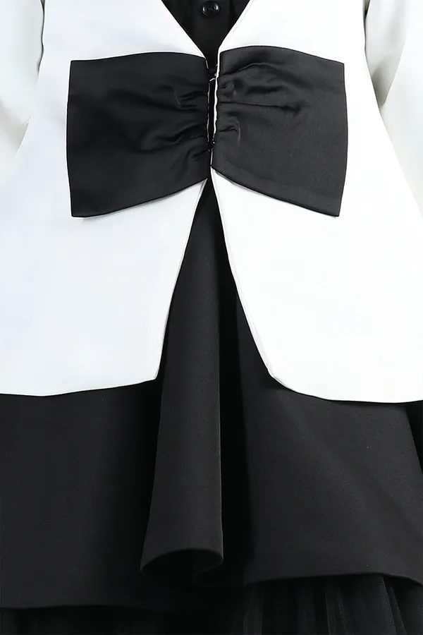 Black_White_Girl_Dress_With_Coat_White_Black