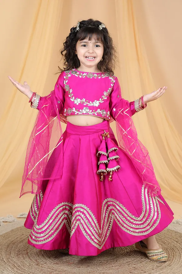 Lehenga_With_Embroidered_Blouse_Hot_Pink