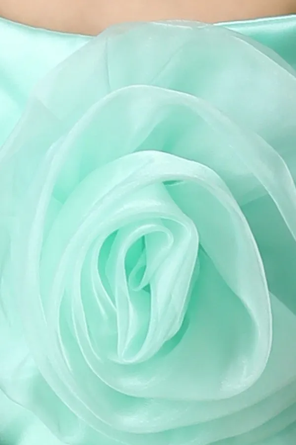 Green_Net_Dress_With_3d_Flowers_And_Flare_Green