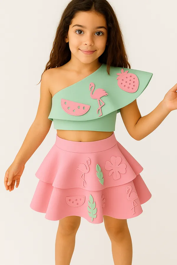 Green_Pink_Off_Shoulder_Top_And_Layered_Skirt_Green_Pink