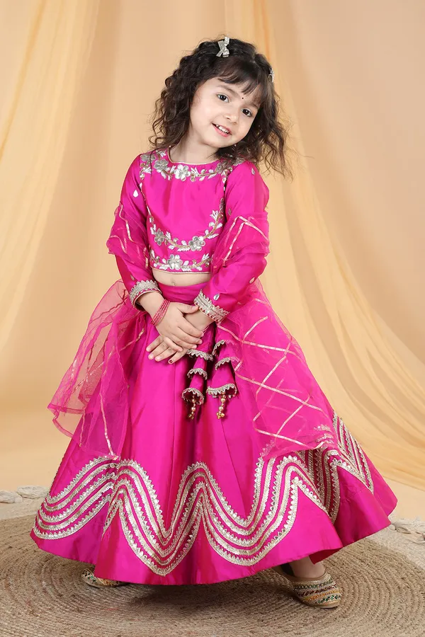 Lehenga_With_Embroidered_Blouse_Hot_Pink