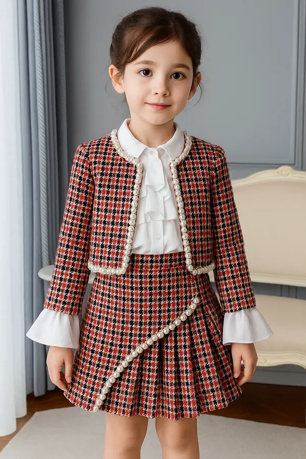 Red_Black_Coat_N_Skirt_With_Pleats_And_Pearl_Detailing_Red_Black