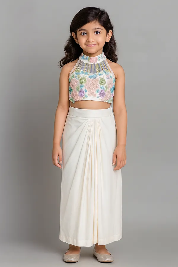 Hand_Embroidery_Blouse_With_Skirt_White