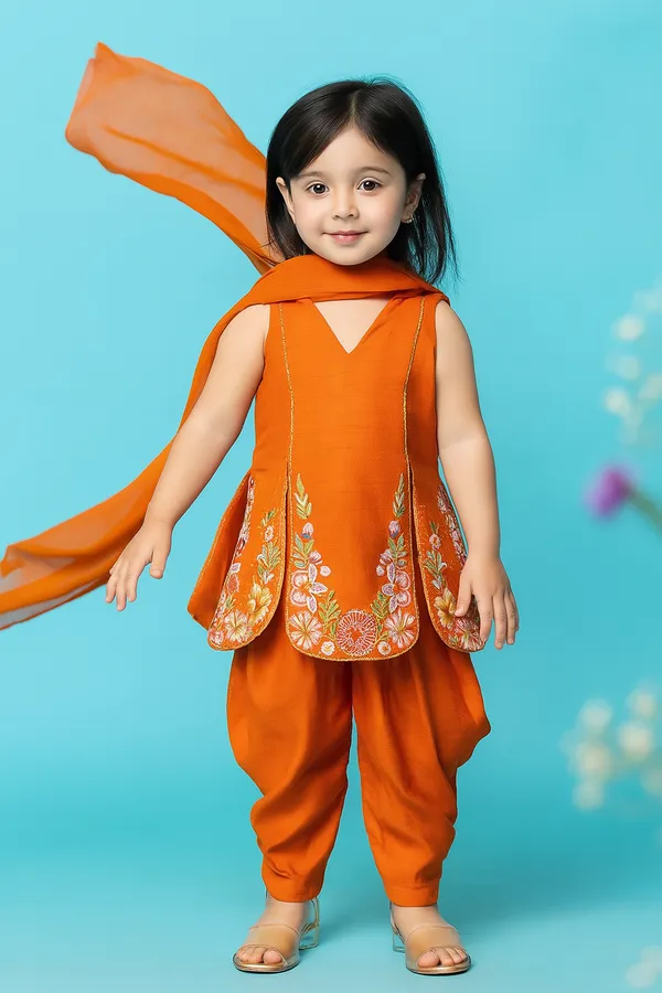 Girls_Suit_With_Salwar_And_Thread_Emnroidery_Orange