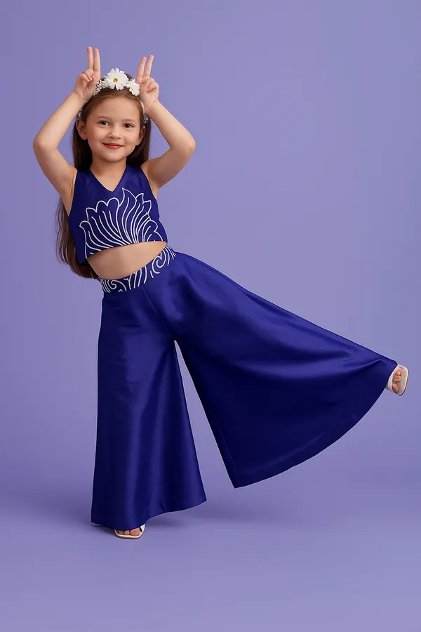 Halter_Top_With_Plazzo_Blue