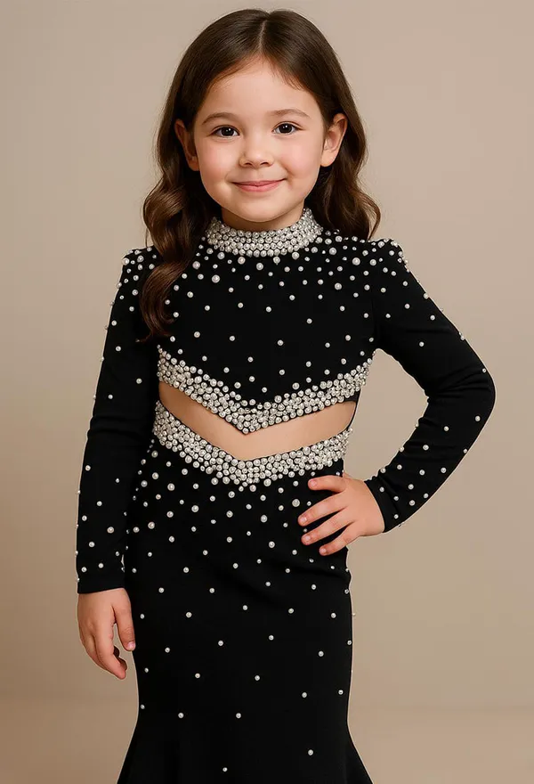 Black_Blouse_With_Fish_Cut_Style_Pearl_Hand_Embroidery_Black