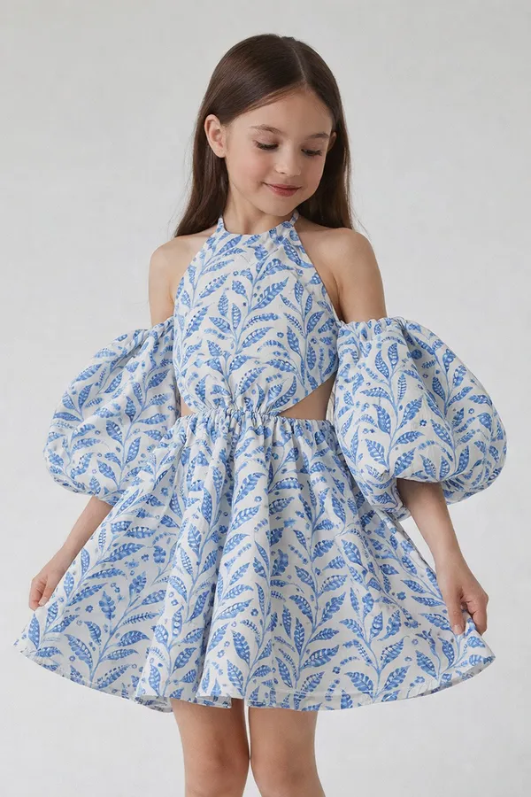 Blue_Cotton_Printed_Dress_Blue