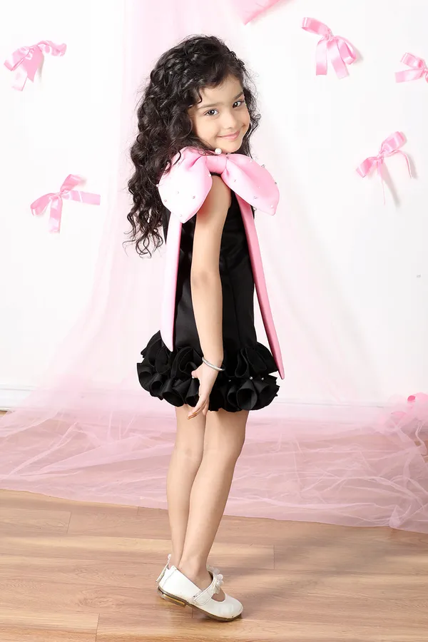 Black_Dress_With_Tulles_And_Bow_Detailing_Black