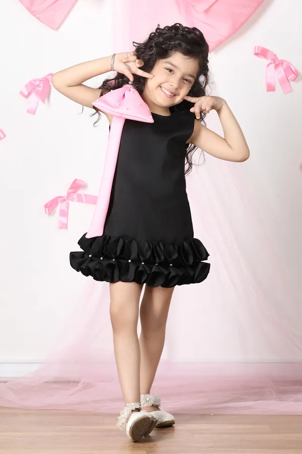 Black_Dress_With_Tulles_And_Bow_Detailing_Black