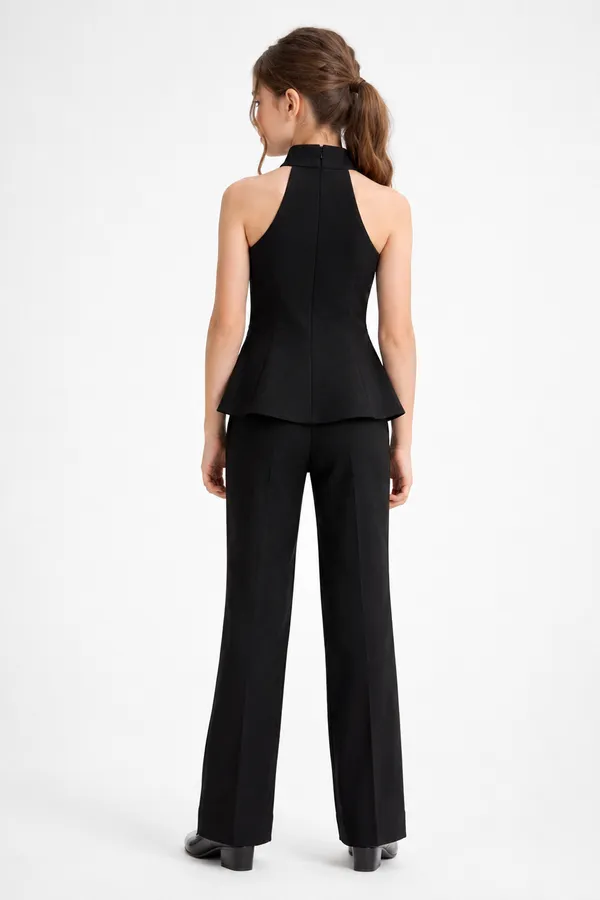Coord_Set_With_Peplum_Top_N_Straight_Pants_Black