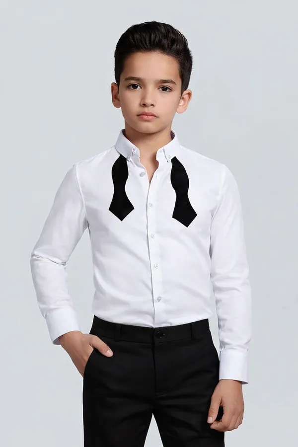 Boys_Shirt_With_Tuxedo_Inspired_Neck_Detailing_Black_And_White