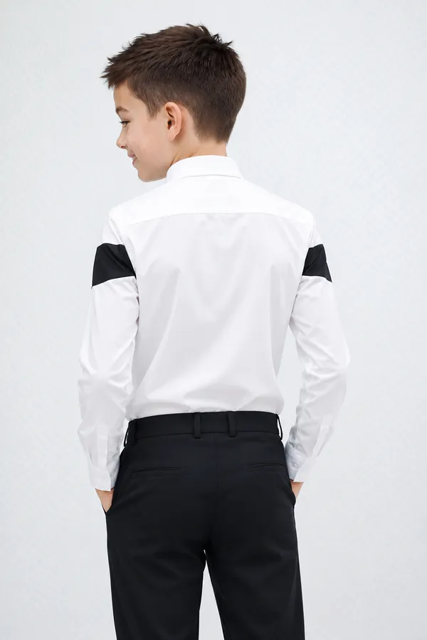 Boys_Shirt_With_Bold_V_Panel_Detailing_Black_And_White