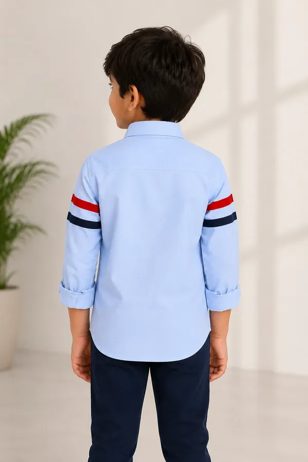 Boys_Casual_Shirt_With_Sporty_Stripe_Detailing_Blue