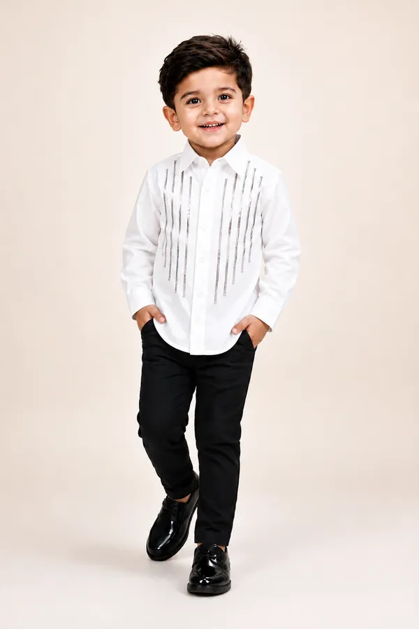 Formal_Boys_Shirt_With_Vertical_Mettalilc_Embellishment_And_Pant_White_And_Black_Shirt_With_Pant