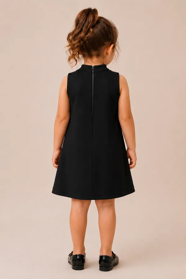 Classic_Black_Dress_With_A_Bow_And_Ruffle_Detailing_Black
