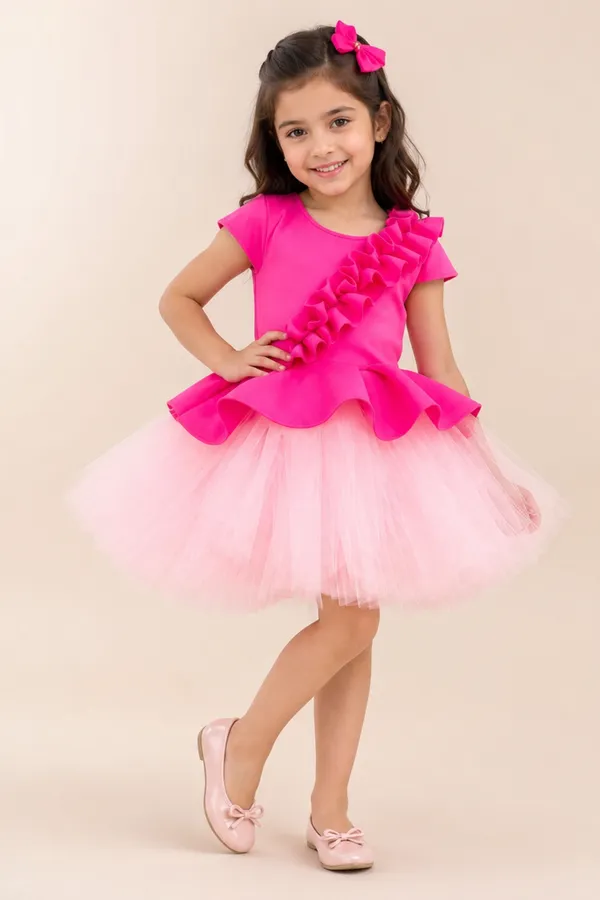 Hot_Pink_Peplum_Dress_With_A_Layered_Tulle_And_Ruffle_Detail_Pink