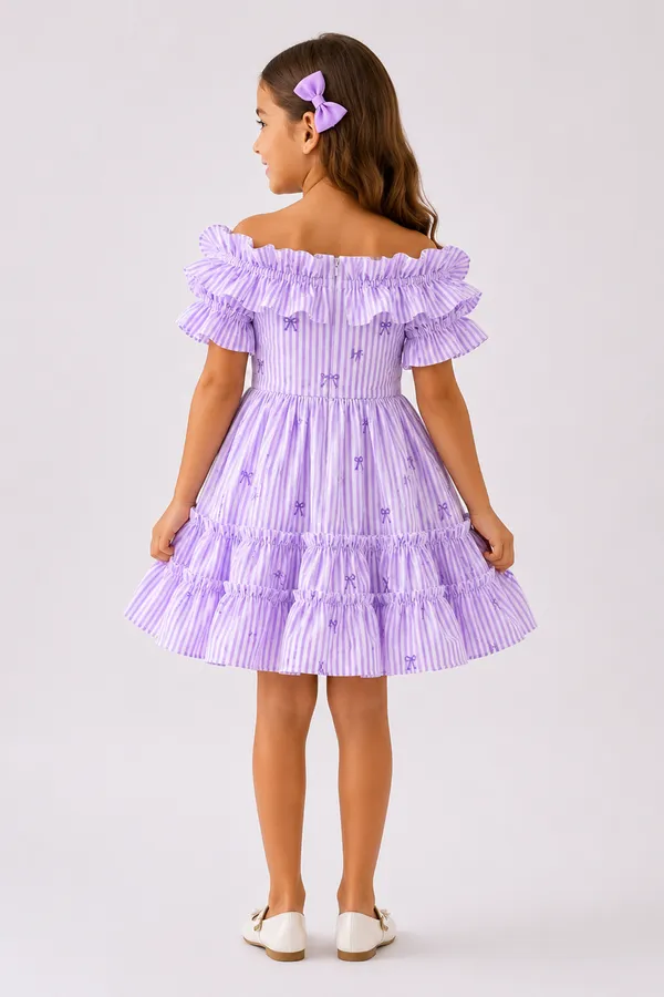 Lilac_Off_Shoulder_Striped_Dress_With_Ruffle_Detailing_Lilac_Print