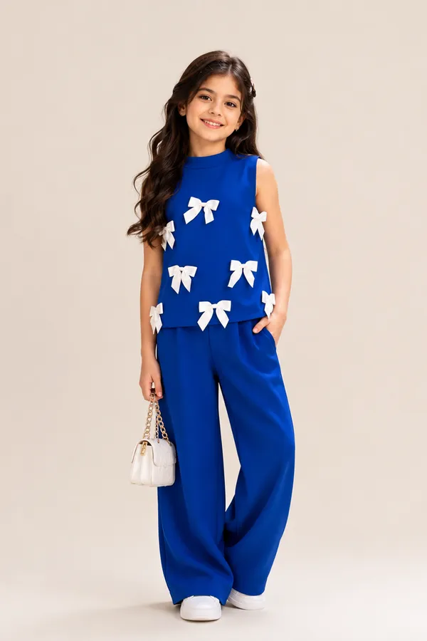 Top_Paired_With_Matching_Wide_Leg_Pants_And_Bow_Appliques_Royal_Blue