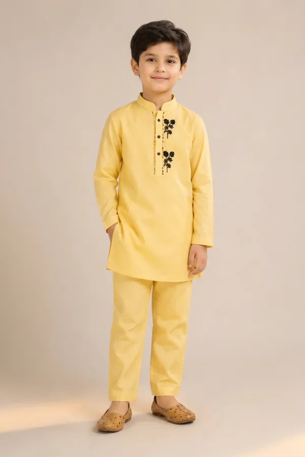 Sunshine_Yellow_Kurta_Paired_With_Pants_Yellow