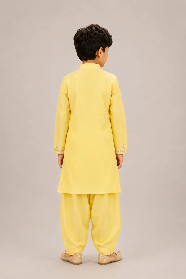 Sunshine_Yellow_Kurta_Paired_With_Salwar_Butter_Yellow