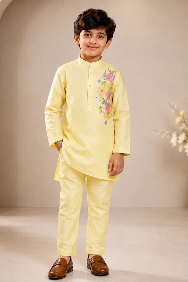 Sunshine_Yellow_Kurta_Paired_With_Pants_Butter_Yellow