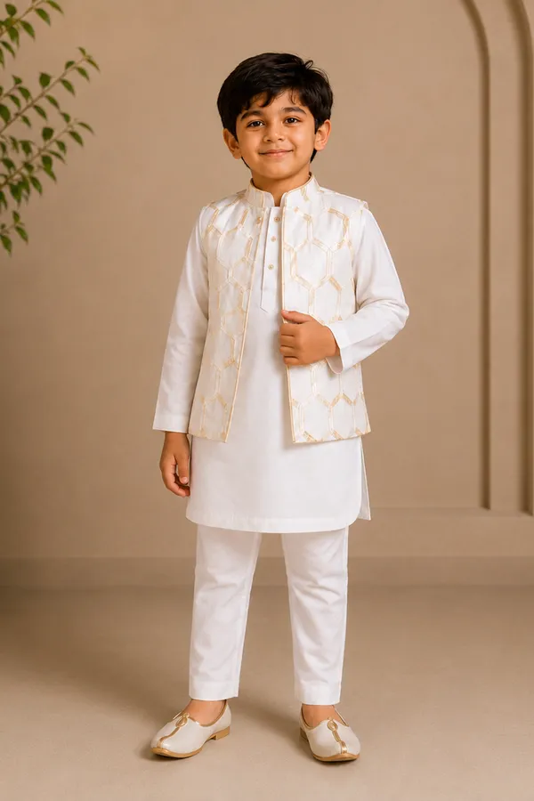 Kurta_Pajama_With_Nehru_Gotta_Work_Bandi_Off_White