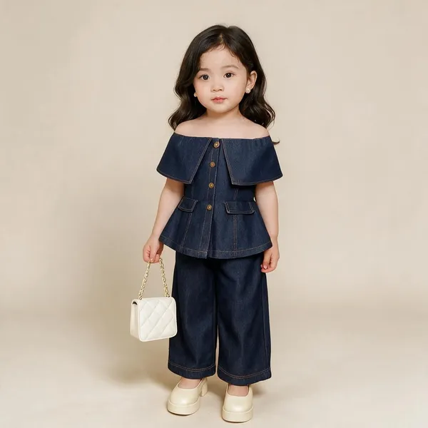 Denim_Top_With_Straight_Pant_Blue