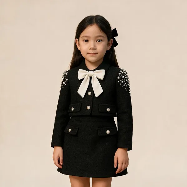 Tweed_Coat_With_Pearl_Hand_Work_N_Skirt_With_Button_Detailing_Black