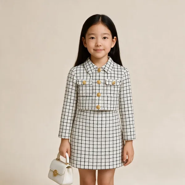 White_Coat_N_Skirt_With_Buttons_White