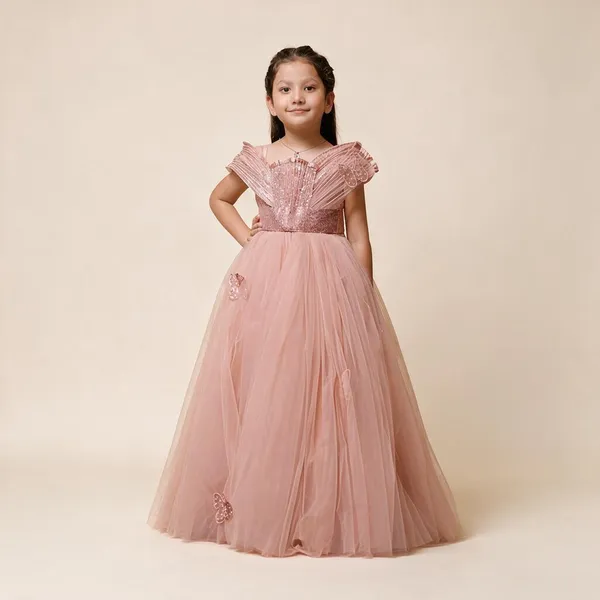 Gown_With_Stuctured_Detailing_And_Embellished_Butterflies_Pink