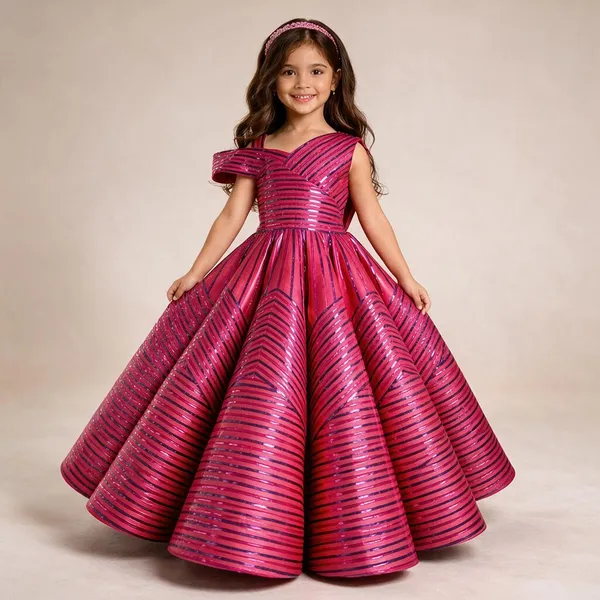 Glossy_Taping_Embllished_Gown_Pink