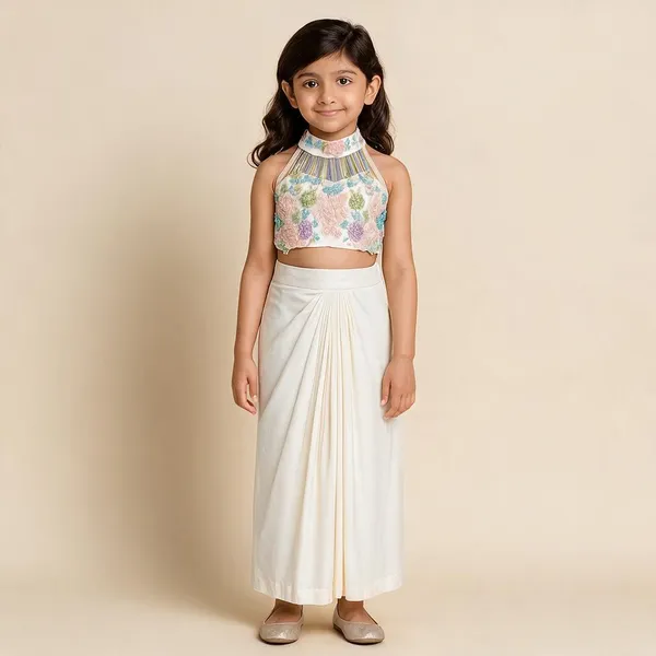 Hand_Embroidery_Blouse_With_Skirt_White
