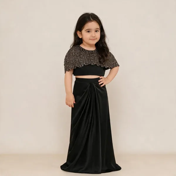 Sequence_Cape_With_Drape_Skirt_Black