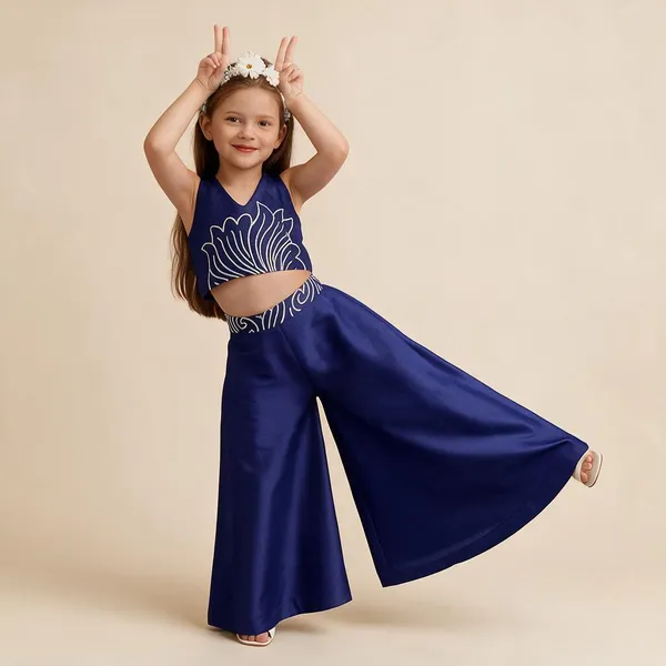 Halter_Top_With_Plazzo_Blue