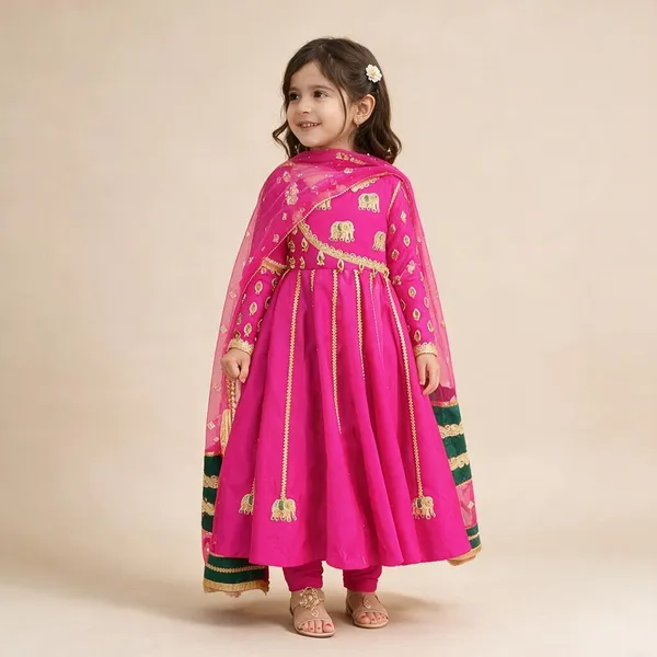Anarkali_Suit_With_Bottom_N_Chunni_All_Hand_Embroidery_Hot_Pink