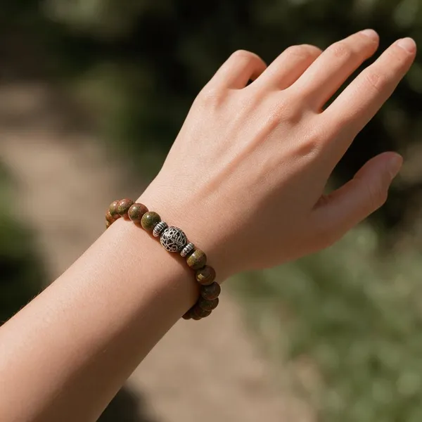 Unakite_Balance_&_Growth_Bracelet_-_Unakite_Jasper