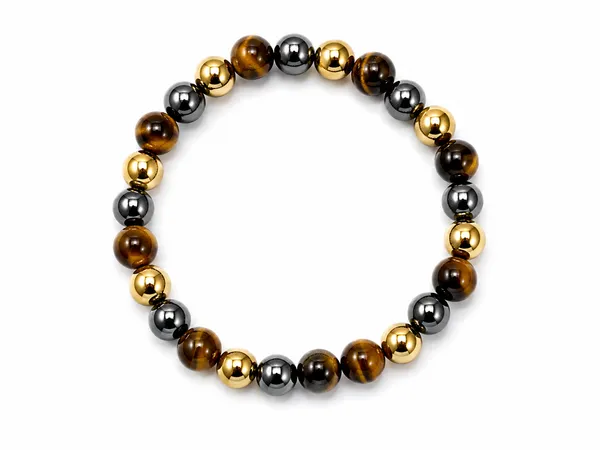 Tiger_Eye_Power_&_Protection_Bracelet_-_Tiger_Eye_+_Hematite_+_Gold-Tone_Hematite/Metal_Beads