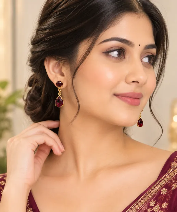 Gold_Plated_Drop_Earrings_with_Red_Stones