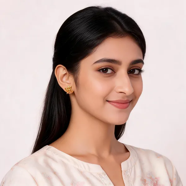 Gold_Brass_Stud_Earrings_For_Women