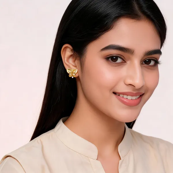 Gold_Brass_Stud_Earrings_For_Women