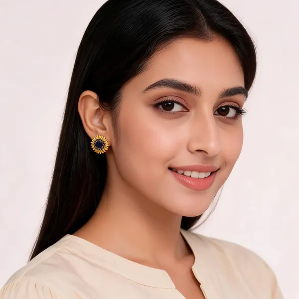 Gold_Brass_Stud_Earrings_For_Women